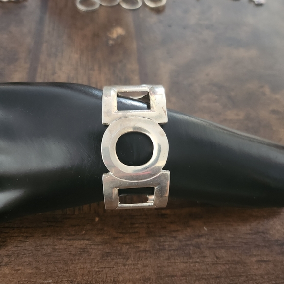 925 Sterling Silver Geometric Shape Cuff Bracelet